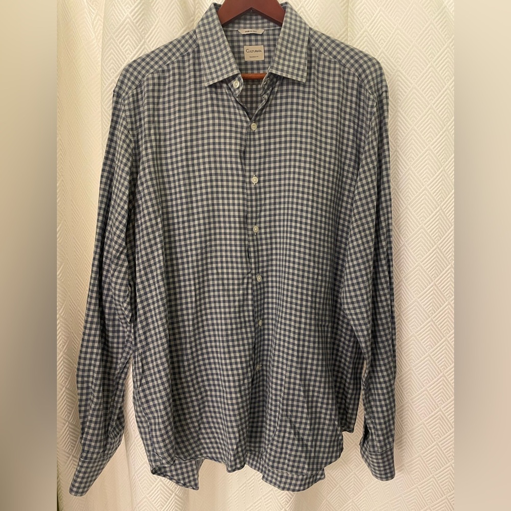 Culturata Blue Checkered Men's Shirt